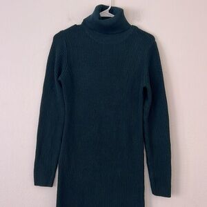 Lulu’s Maxi Knit Longsleeve Dress Size Medium Dark Green Mock Neck
